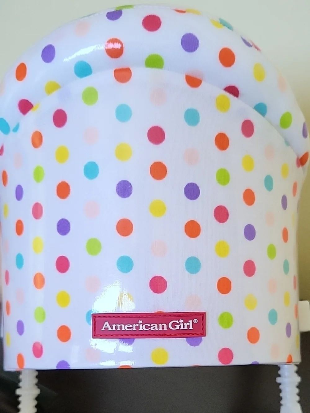 American Girl Doll Polka Dot Chair with Purple Straps